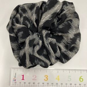 **5 for $25** bundle me! Grey/black snow leopard jumbo scrunchie